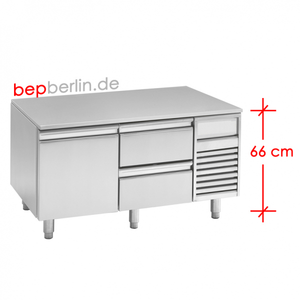 Unterbaukühltisch, 1200 x 700 x 660 mm, 3 Schubladen, Umluftkühlung